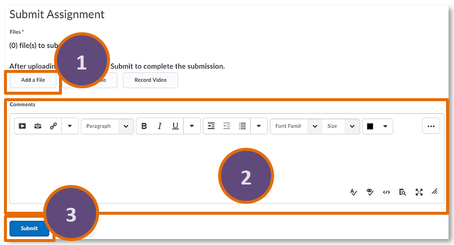 Assignment submission area